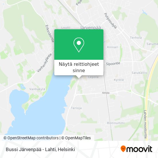 Bussi Järvenpää - Lahti kartta