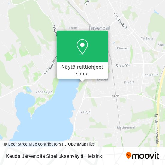Keuda Järvenpää Sibeliuksenväylä kartta
