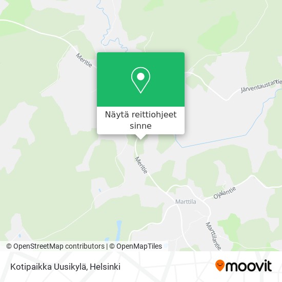 Kotipaikka Uusikylä kartta