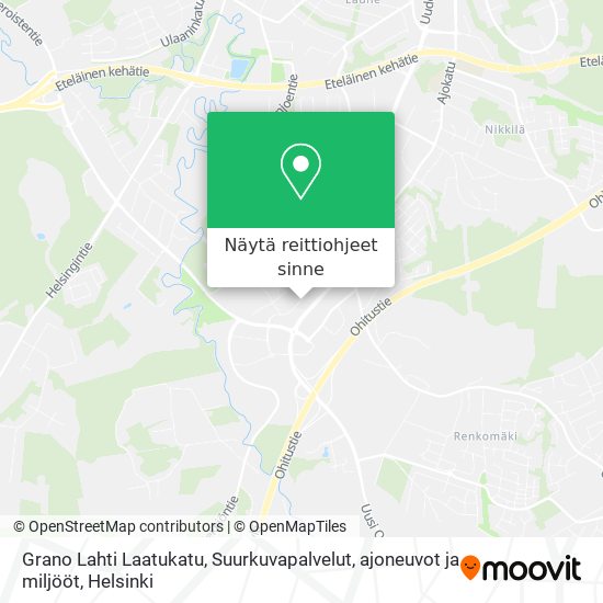 Grano Lahti Laatukatu, Suurkuvapalvelut, ajoneuvot ja miljööt kartta