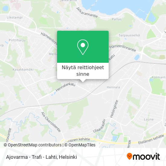 Ajovarma - Trafi - Lahti kartta