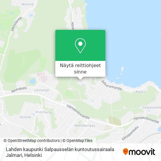 Lahden kaupunki Salpausselän kuntoutussairaala Jalmari kartta