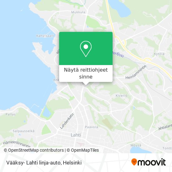 Vääksy- Lahti linja-auto kartta