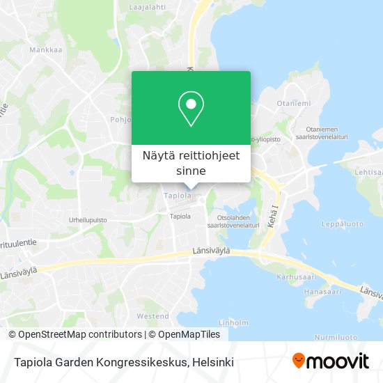Tapiola Garden Kongressikeskus kartta