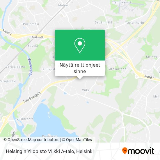 Helsingin Yliopisto Viikki A-talo kartta