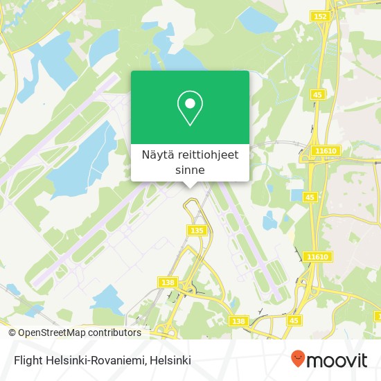 Flight Helsinki-Rovaniemi kartta