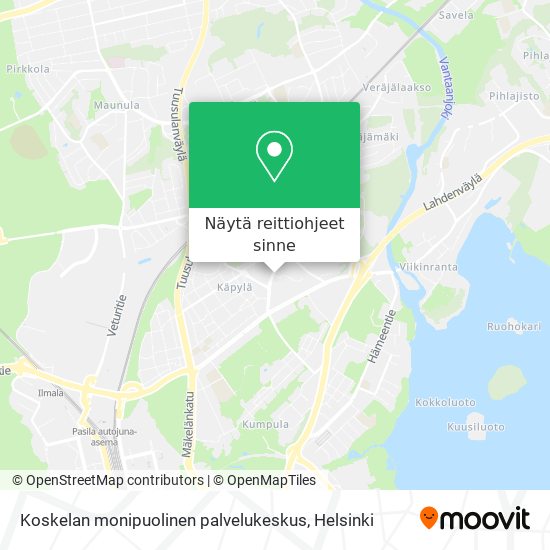 Koskelan monipuolinen palvelukeskus kartta