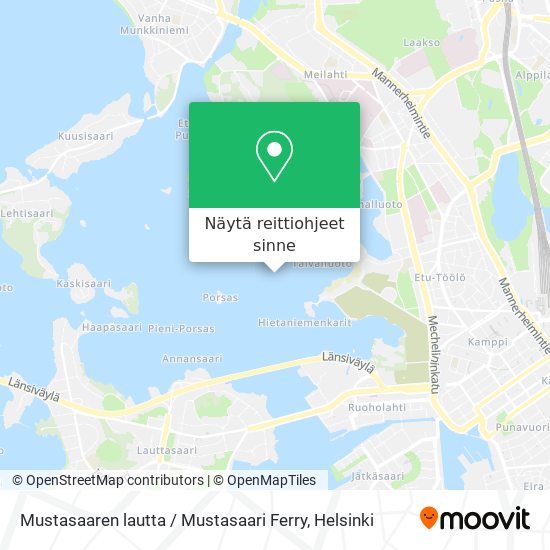 Kuinka päästä kohteeseen Mustasaaren lautta / Mustasaari Ferry paikassa  Helsinki kulkuvälineellä Bussi, Metro tai Juna?