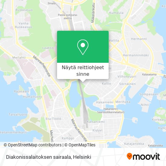 Diakonissalaitoksen sairaala kartta