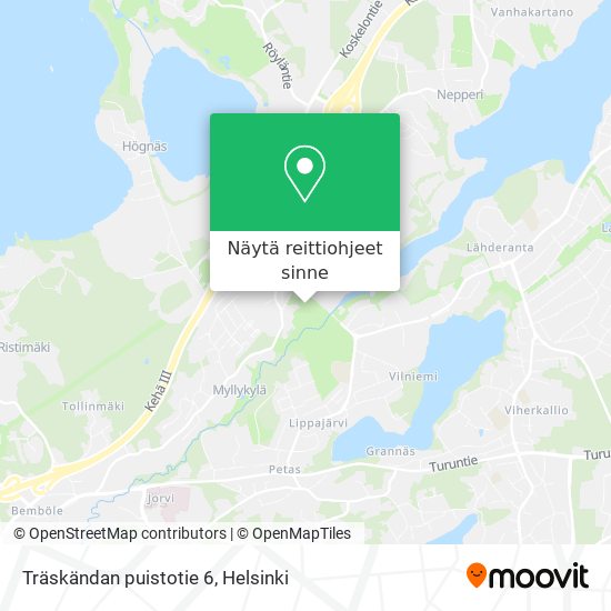 Träskändan puistotie 6 kartta