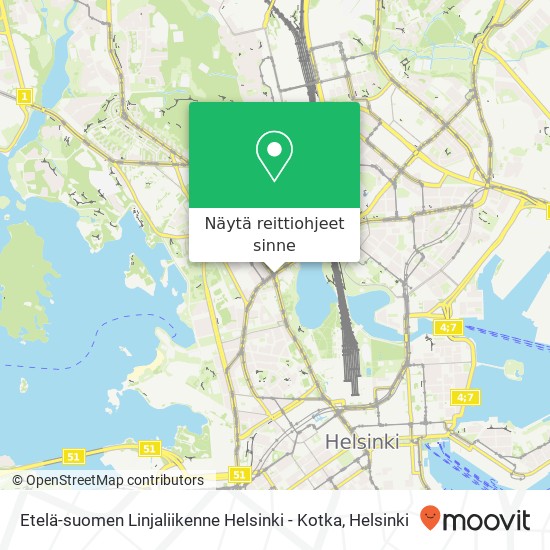 Etelä-suomen Linjaliikenne Helsinki - Kotka kartta