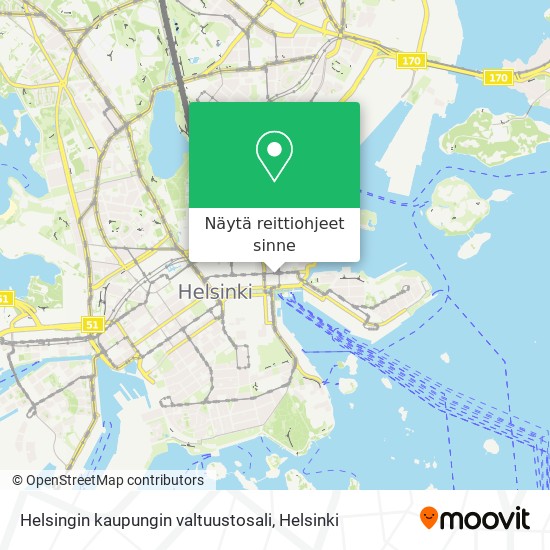 Helsingin kaupungin valtuustosali kartta