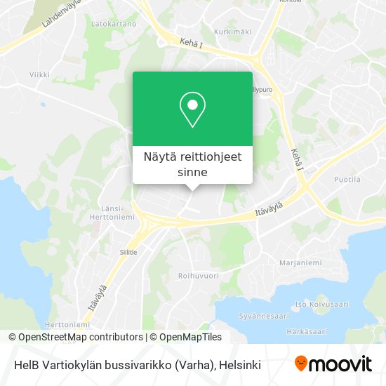 HelB Vartiokylän bussivarikko (Varha) kartta