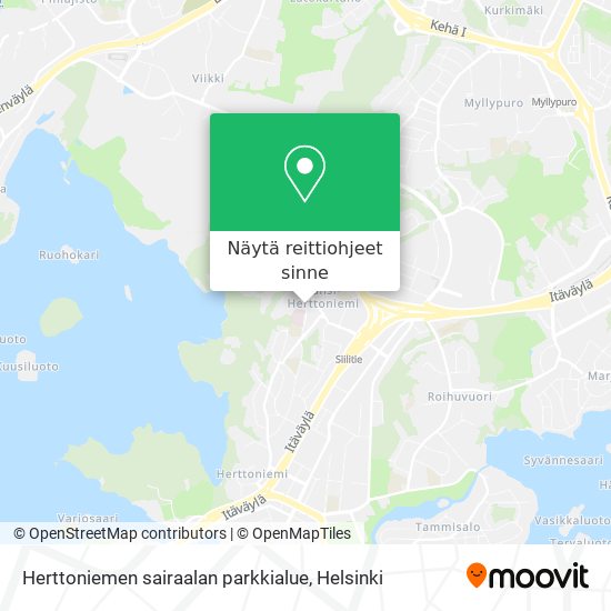 Herttoniemen sairaalan parkkialue kartta