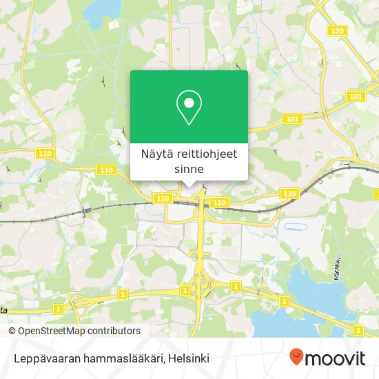 Leppävaaran hammaslääkäri kartta