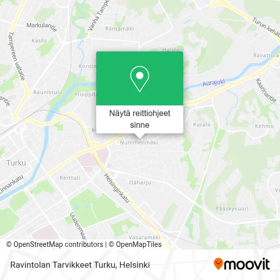 Ravintolan Tarvikkeet Turku kartta