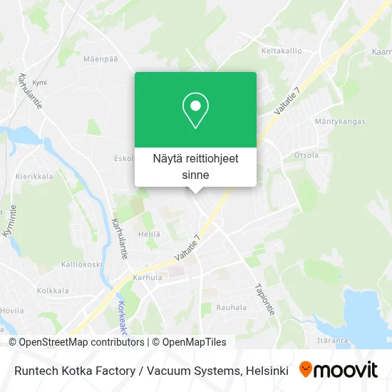 Runtech Kotka Factory / Vacuum Systems kartta