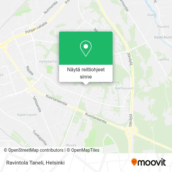 Ravintola Taneli kartta