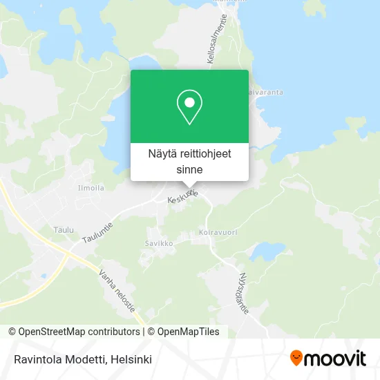 Ravintola Modetti kartta