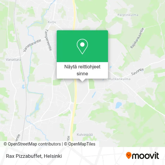Rax Pizzabuffet kartta