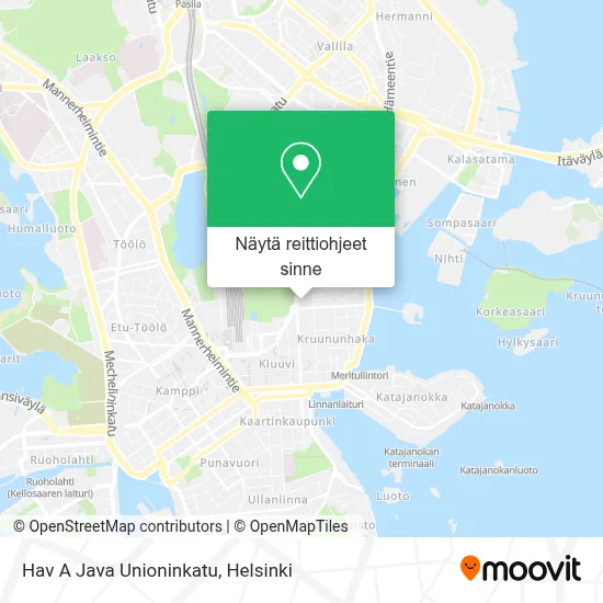 Hav A Java Unioninkatu kartta