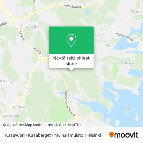 Kasavuori - Kasaberget - muinaismuisto kartta