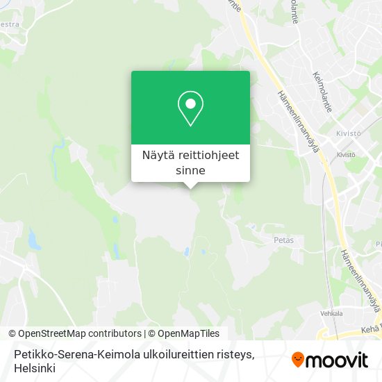 Petikko-Serena-Keimola ulkoilureittien risteys kartta
