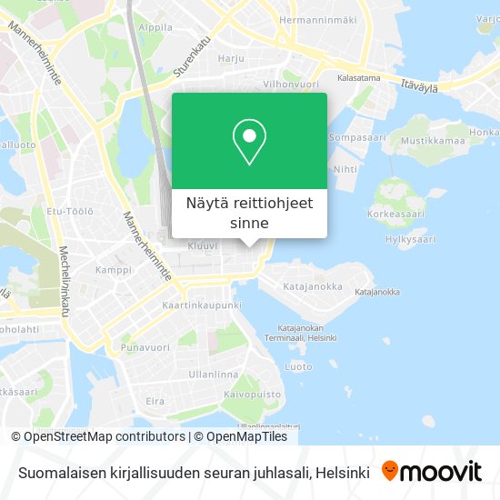 Suomalaisen kirjallisuuden seuran juhlasali kartta