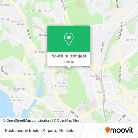 Ruskeasuon koulun Kirjasto kartta