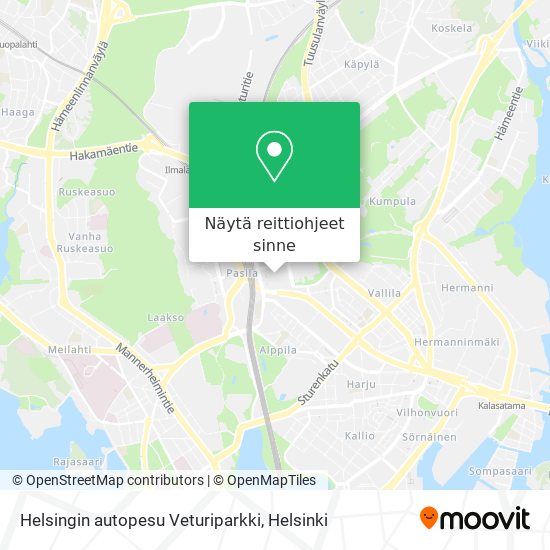 Helsingin autopesu Veturiparkki kartta