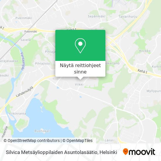 Silvica Metsäylioppilaiden Asuntolasäätio kartta