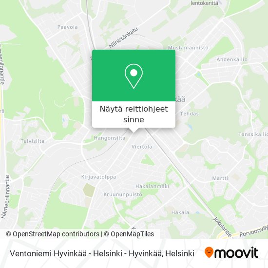 Ventoniemi Hyvinkää - Helsinki - Hyvinkää kartta