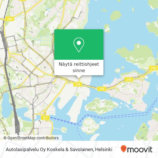 Autolasipalvelu Oy Koskela & Savolainen kartta