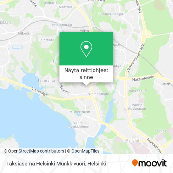 Taksiasema Helsinki Munkkivuori kartta