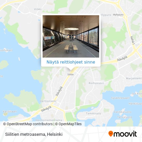 Kuinka päästä kohteeseen Siilitien metroasema paikassa Helsinki  kulkuvälineellä Bussi, Metro, Raitiovaunu tai Juna?