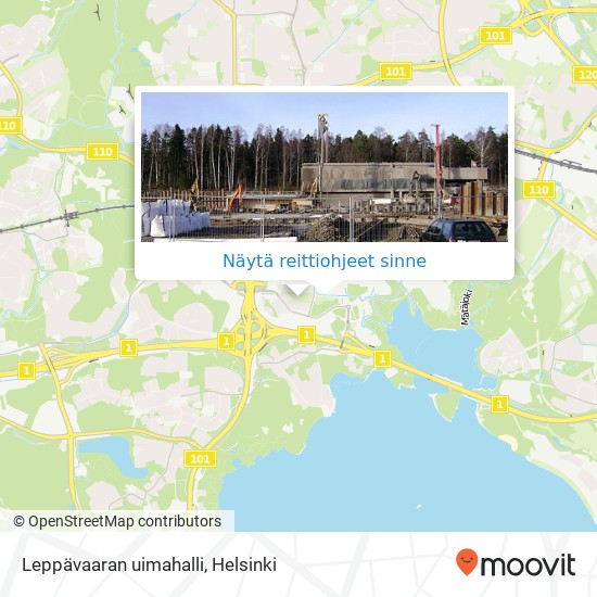 Leppävaaran uimahalli kartta