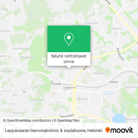 Leppävaaran hierontakolmio & suolahuone kartta