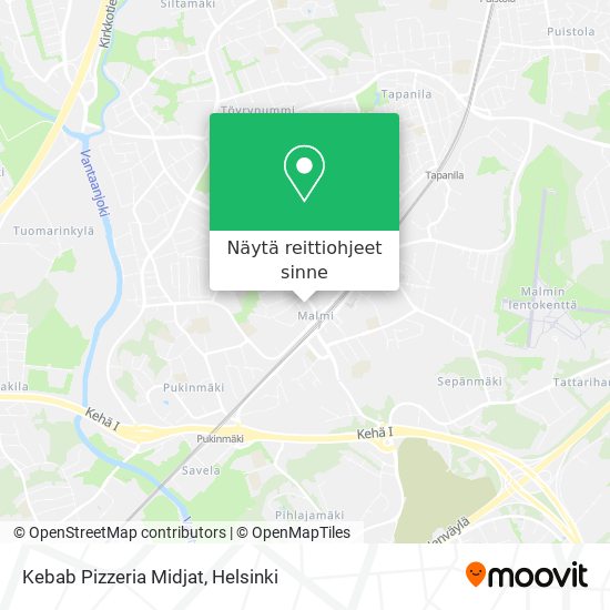 Kebab Pizzeria Midjat kartta