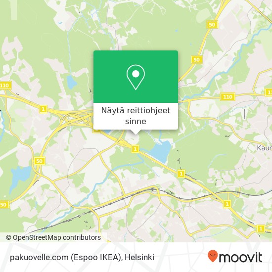 pakuovelle.com (Espoo IKEA) kartta