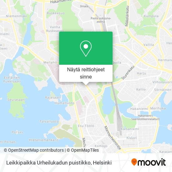 Leikkipaikka Urheilukadun puistikko kartta