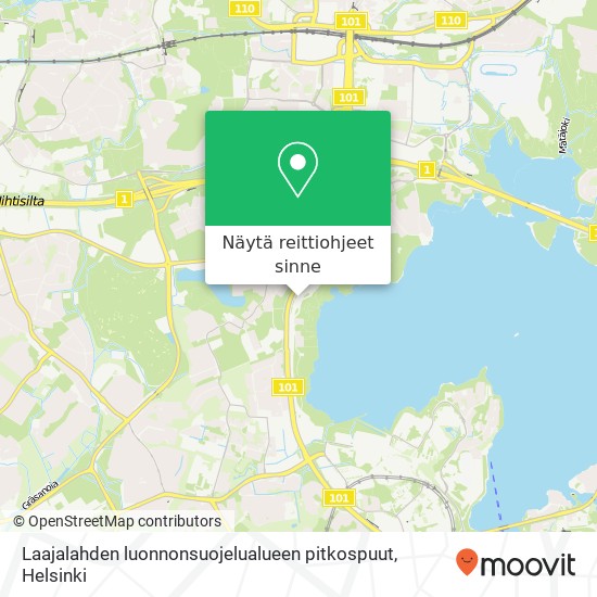 Laajalahden luonnonsuojelualueen pitkospuut kartta