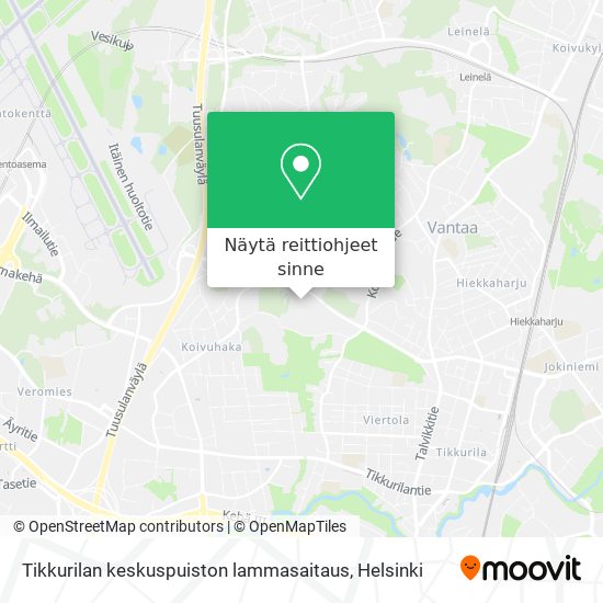 Tikkurilan keskuspuiston lammasaitaus kartta