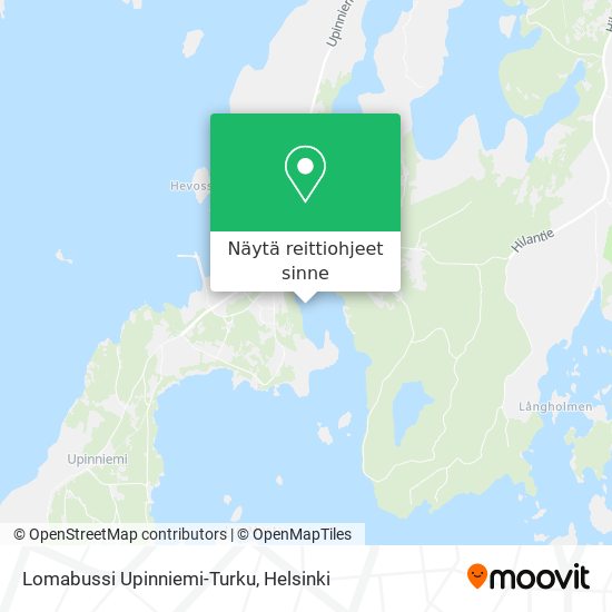 Lomabussi Upinniemi-Turku kartta