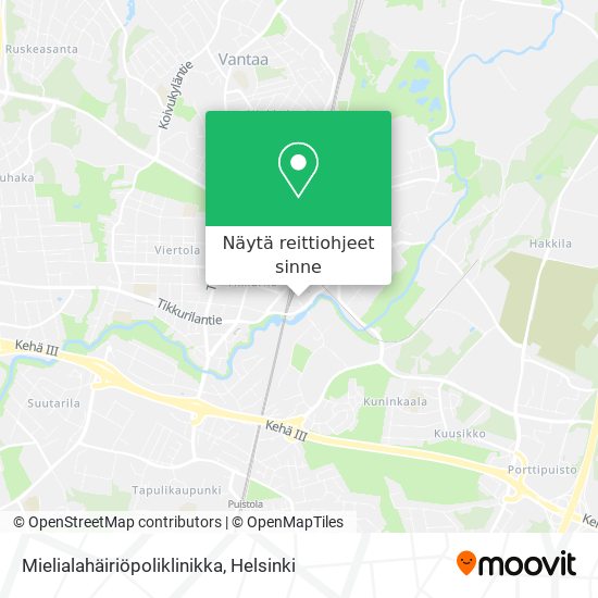 Mielialahäiriöpoliklinikka kartta