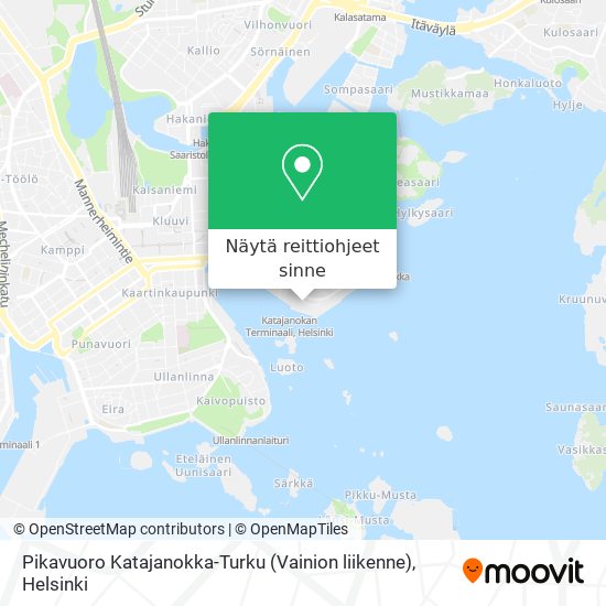 Pikavuoro Katajanokka-Turku (Vainion liikenne) kartta