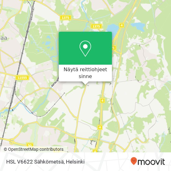 HSL V6622 Sähkömetsä kartta