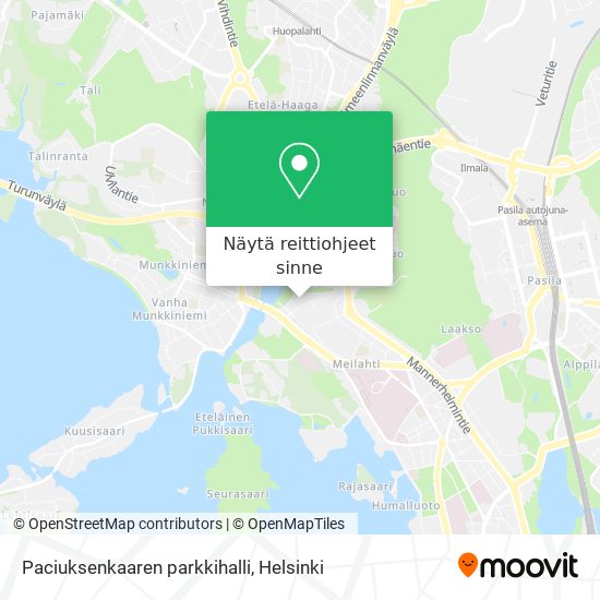 Kuinka päästä kohteeseen Paciuksenkaaren parkkihalli paikassa Helsinki  kulkuvälineellä Bussi tai Juna?