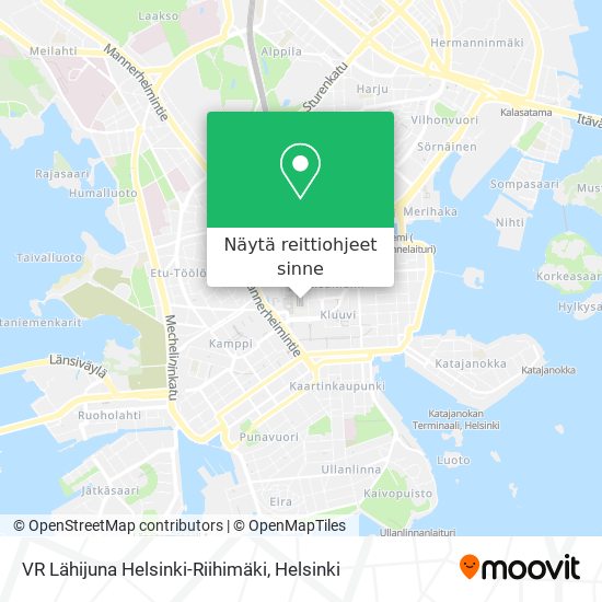 VR Lähijuna Helsinki-Riihimäki kartta