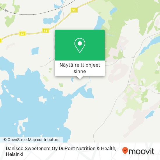 Danisco Sweeteners Oy DuPont Nutrition & Health kartta