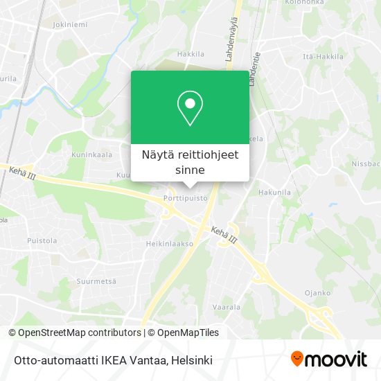 Otto-automaatti IKEA Vantaa kartta